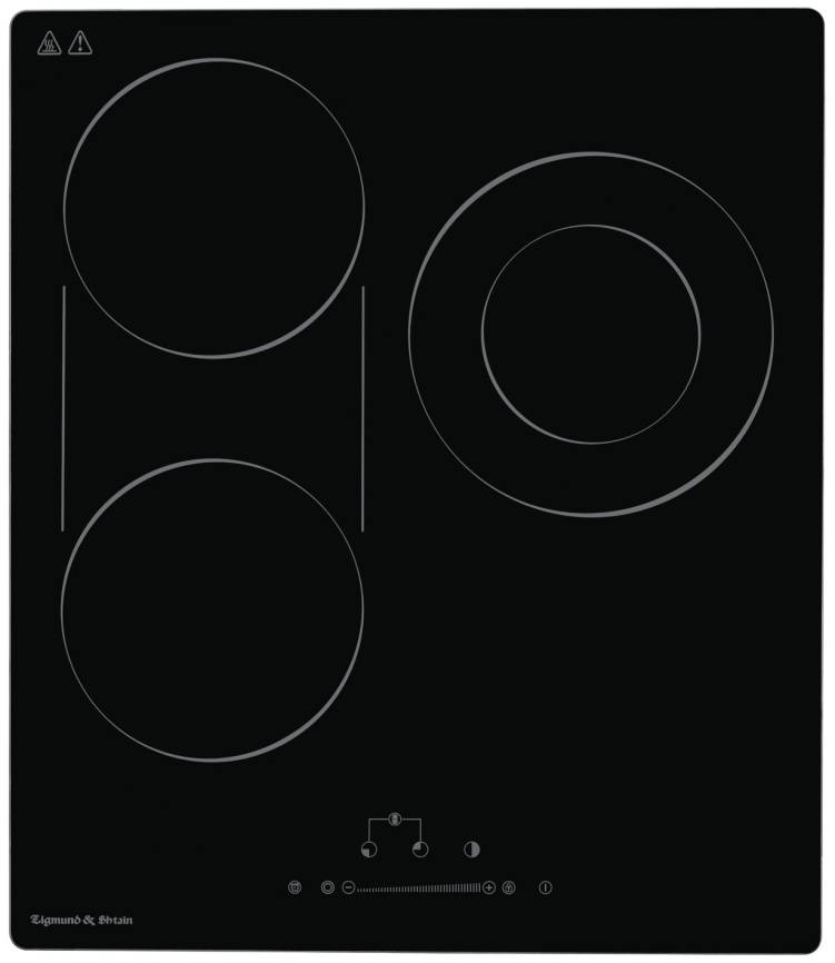 Электрическая варочная панель Zigmund & Shtain CN 42.4 B 45 см, 3 конфорки стеклокерамика электроподжиг, черный фото 2