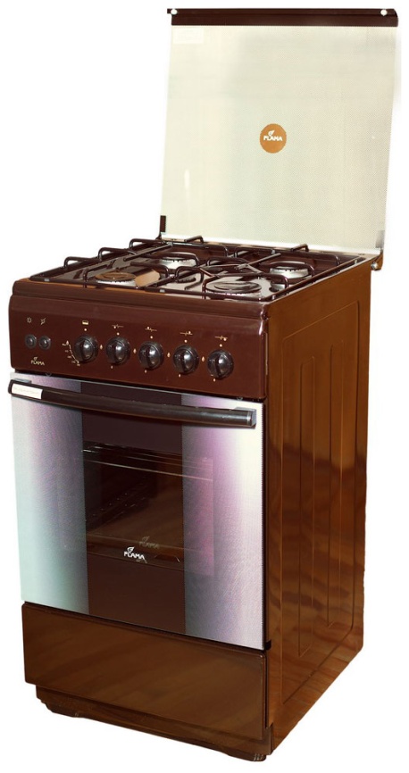 Газовая плита Flama FG 2424 B 50 см, 50 л, 4 конфорки, коричневый фото 1