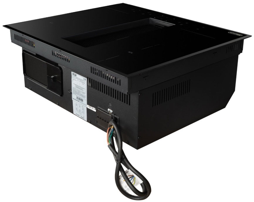 Индукционная варочная панель со встроенной вытяжкой De’Longhi ELETTRA 4B2F TC ARIA 59 см, 4 конфорки, черный фото 6