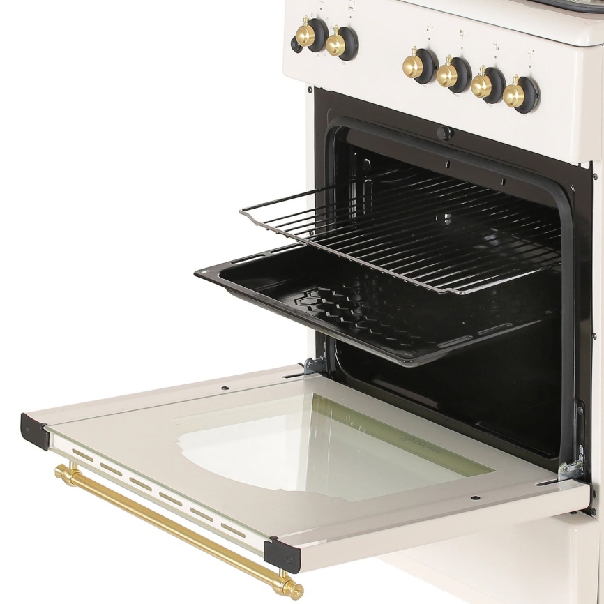 Газовая плита De luxe 606040.24г 006 60 см, 64 л, 4 конфорки, бежевый фото 7