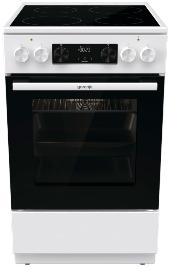 Электроплита Gorenje GEC5C61WG 50 см, 4 конфорки, белый фото 1