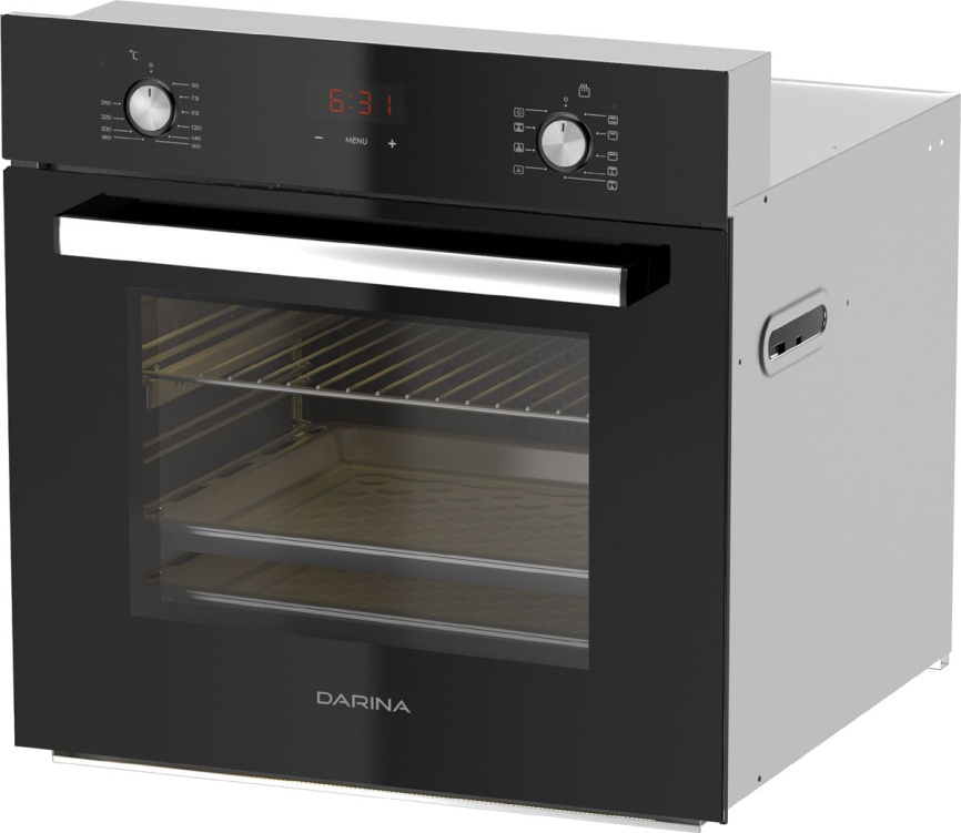 Электрический духовой шкаф Darina 2V5 BDE112 708 B 59 см, 65 л, гриль и конвекция, черный фото 3