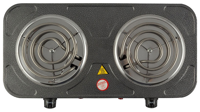 Настольная плита Homestar HS-1105 003584 47 см, 2 конфорки, серый фото 2