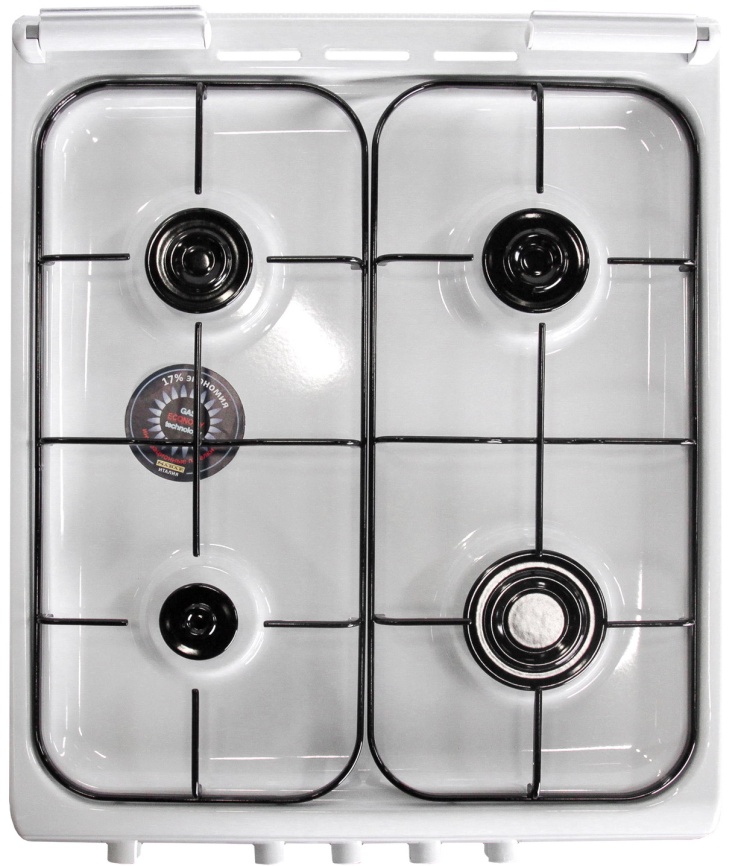 Газовая плита De luxe 506040.05 г 50 см, 54 л, 4 конфорки, белый фото 10