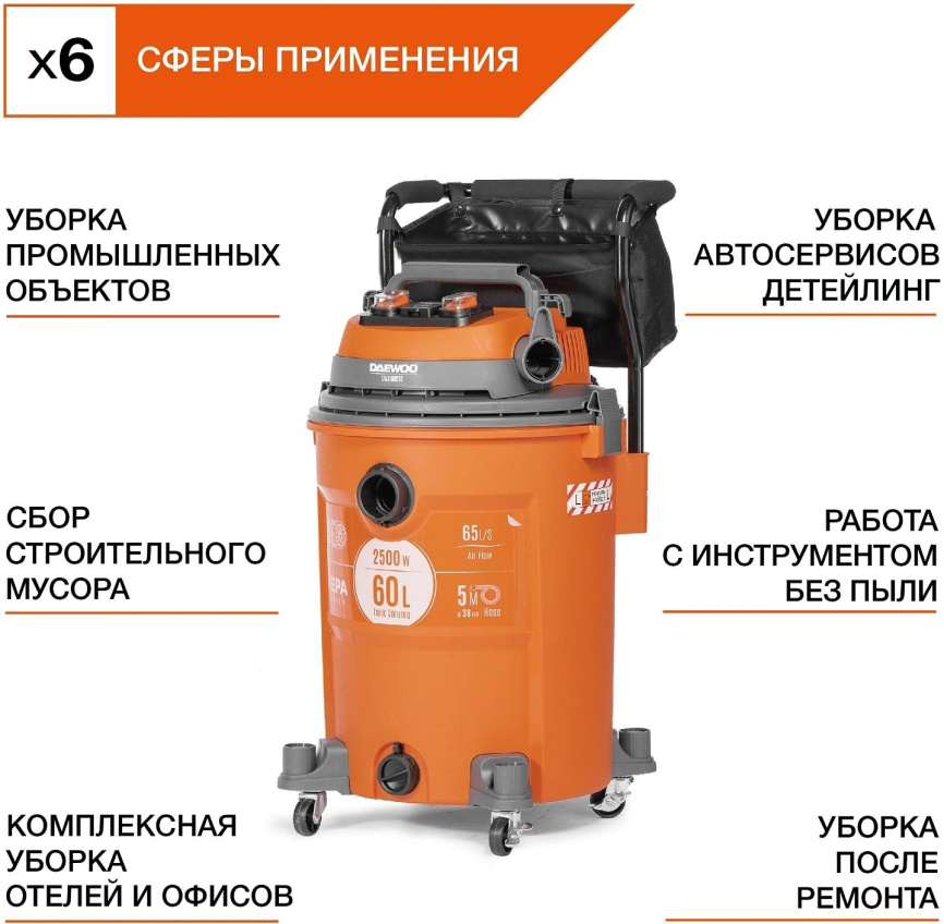 Строительный пылесос Daewoo DAVC 2000S фото 16