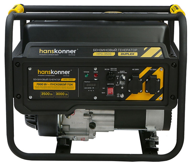 Бензогенератор Hanskonner Duplex HPG-3500, 3.5 кВт фото 3