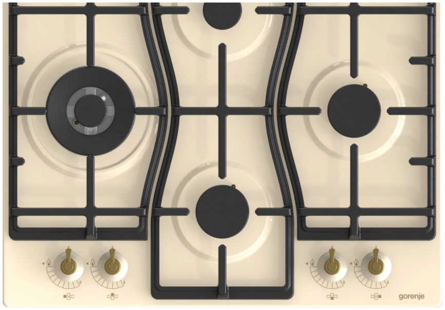 Газовая варочная панель Gorenje GW6D42CLI 60 см, 4 конфорки электроподжиг газконтроль, слоновая кость фото 6