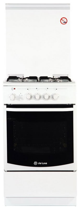 Комбинированная плита De luxe 506040.01гэ(кр) 50 см, 4 конфорки, белый фото 1