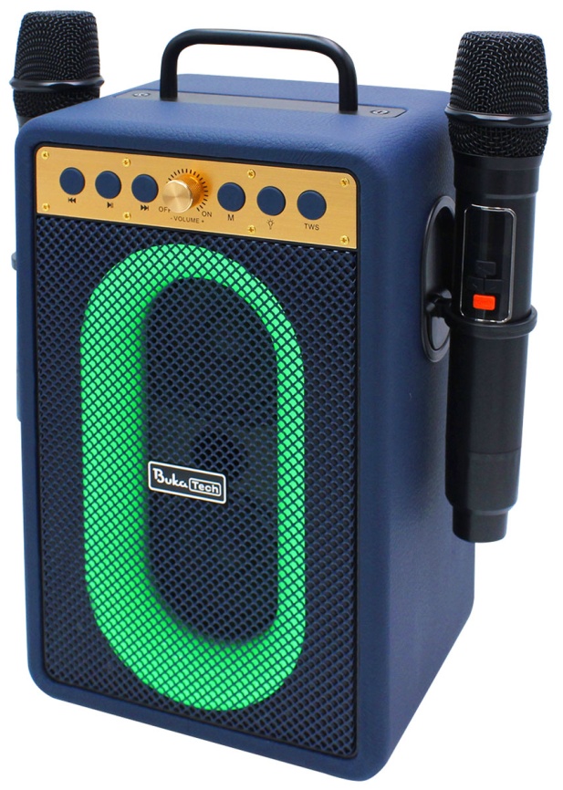 Портативная колонка с двумя микрофонами BukaTech Ella, темно-синий фото 2