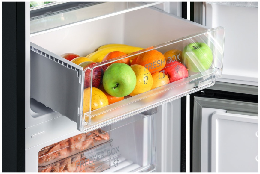 Двухкамерный холодильник NordFrost RFC 390D NFGB No frost, черный фото 6