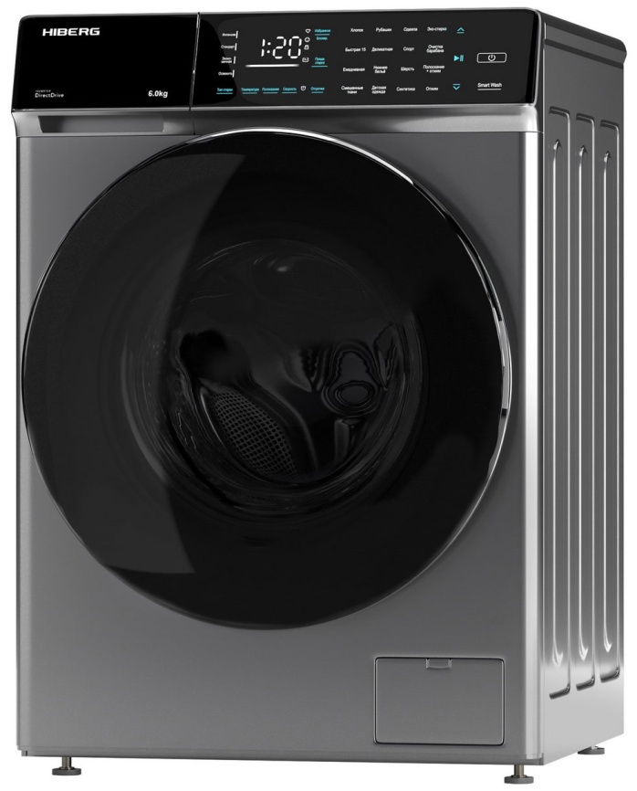 Стиральная машина Hiberg i-DDQ9 - 612 Sd автомат 6 кг, темно-серый фото 3