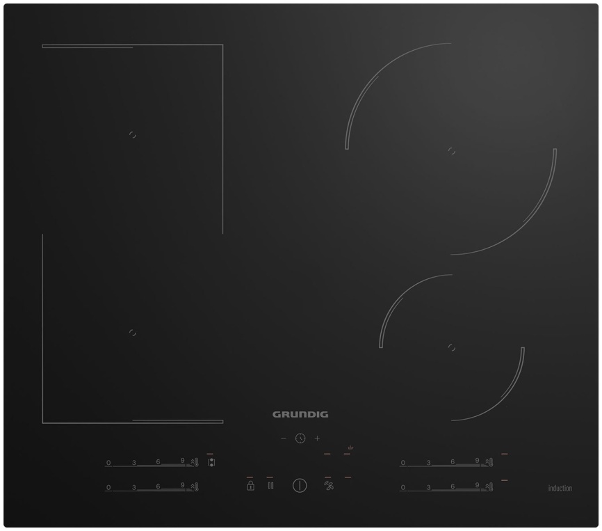 Электрическая варочная панель Grundig GIEI627474PN 59 см, 4 конфорки стеклокерамика, черный фото 1