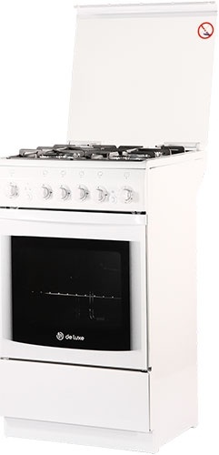 Газовая плита De luxe 5040.33 г 50 см, 43 л, 4 конфорки, белый фото 4