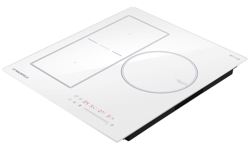 Электрическая варочная панель Maunfeld CVI453SBWH Inverter 45 см, 3 конфорки стеклокерамика, белый фото 3
