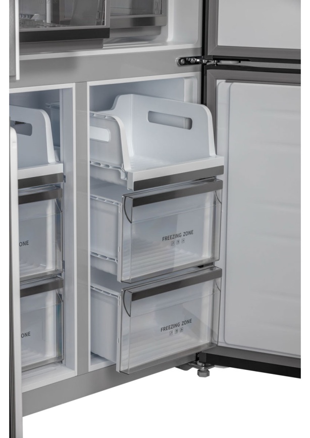 Многокамерный холодильник Hiberg RFQ-600DX NFGC inverter No frost, серый фото 10