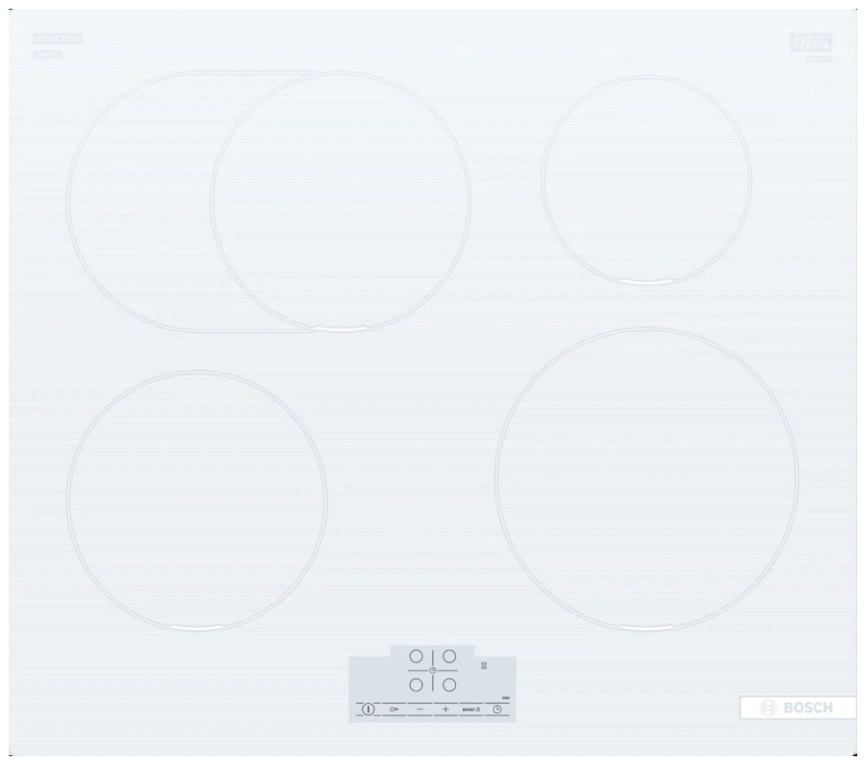Электрическая варочная панель Bosch Serie 6 PIF612BB1E 59 см, 4 конфорки стеклокерамика, белый фото 1