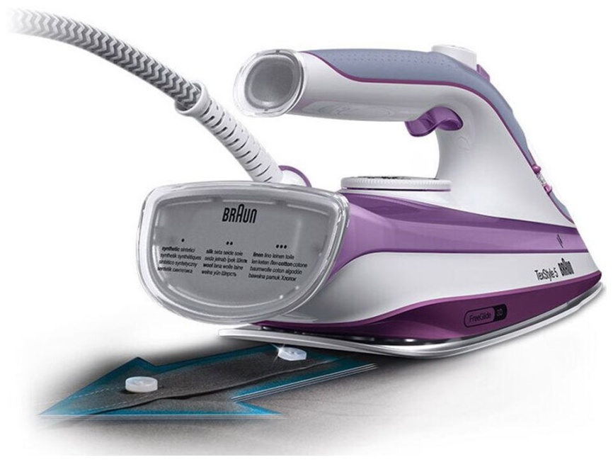 Утюг Braun 12750001-SI5037VI SI, паровой удар 200 г/мин, фиолетовый фото 3