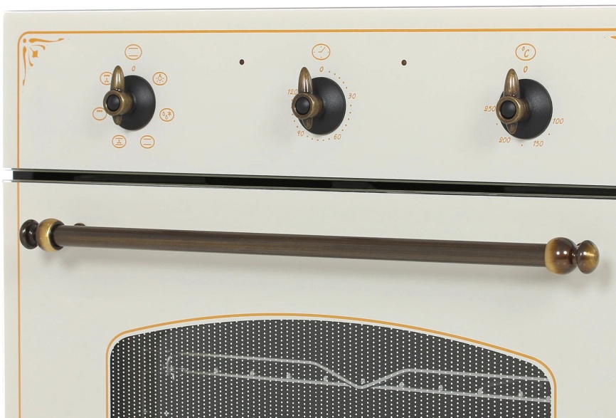 Электрический духовой шкаф De luxe 6006.03 эшв - 037 59 см, 58 л гриль конвекция, топленое молоко фото 4