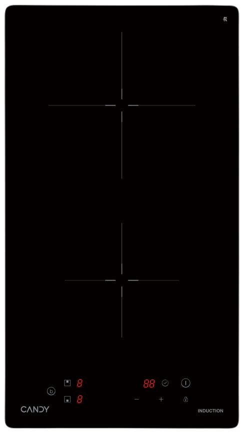 Электрическая варочная панель Candy CHXY32NB 28 см, 2 конфорки стеклокерамика, черный фото 1