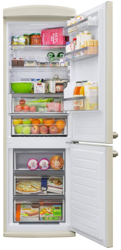 Двухкамерный холодильник Schaub Lorenz SLU S335C4E No frost, бежевый фото 2