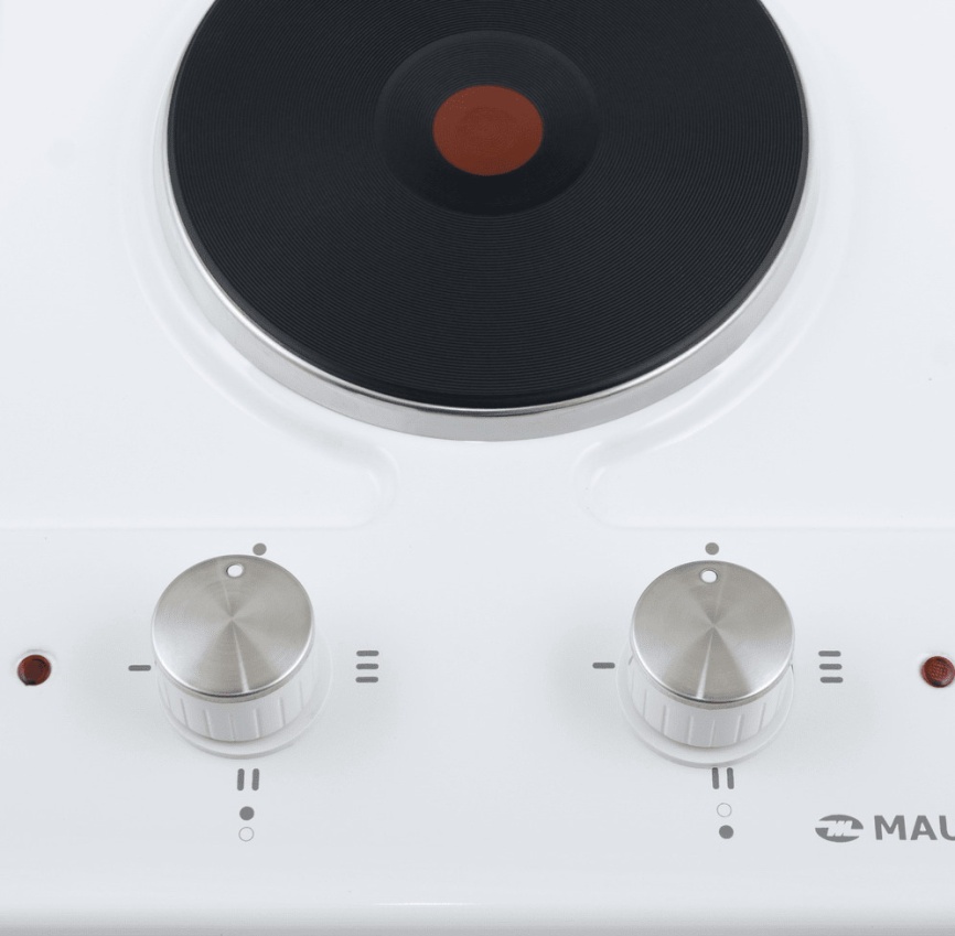 Электрическая варочная панель Maunfeld EEHE.32.4W 29 см, 2 конфорки эмаль, белый фото 4