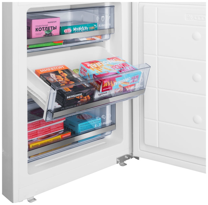 Встраиваемый двухкамерный холодильник Maunfeld MBF193SLFWGR Inverter, белый фото 8