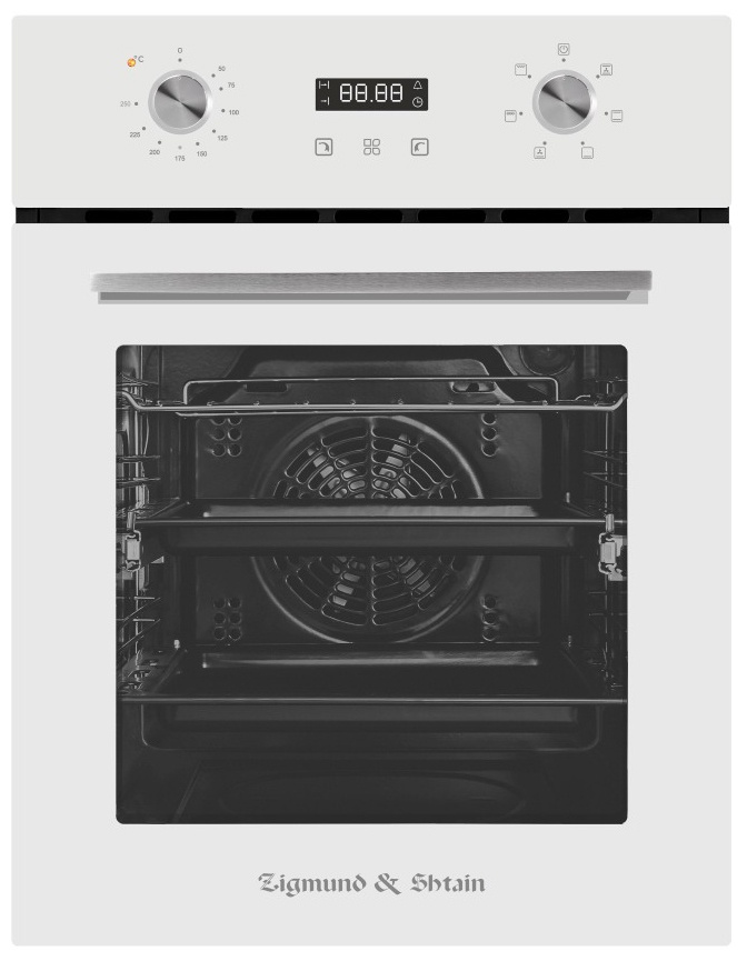 Электрический духовой шкаф Zigmund & Shtain E 145 W 45 см, 50 л гриль конвекция, белый фото 1