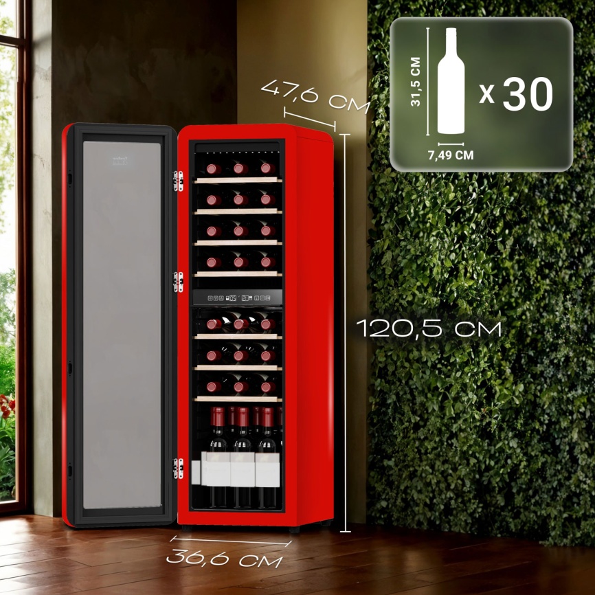 Винный шкаф Tesler CWC-308 RUBY RED LD фото 9