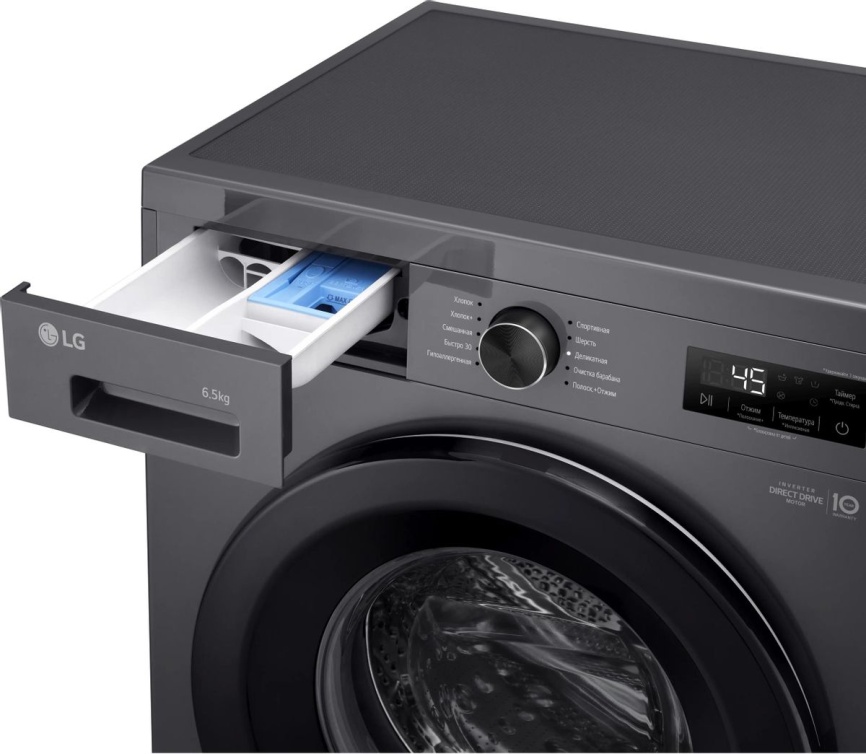 Стиральная машина LG Стиральная машина LG F2Y1WS6J автомат 6,5 кг, 60 см, темно-серый фото 7