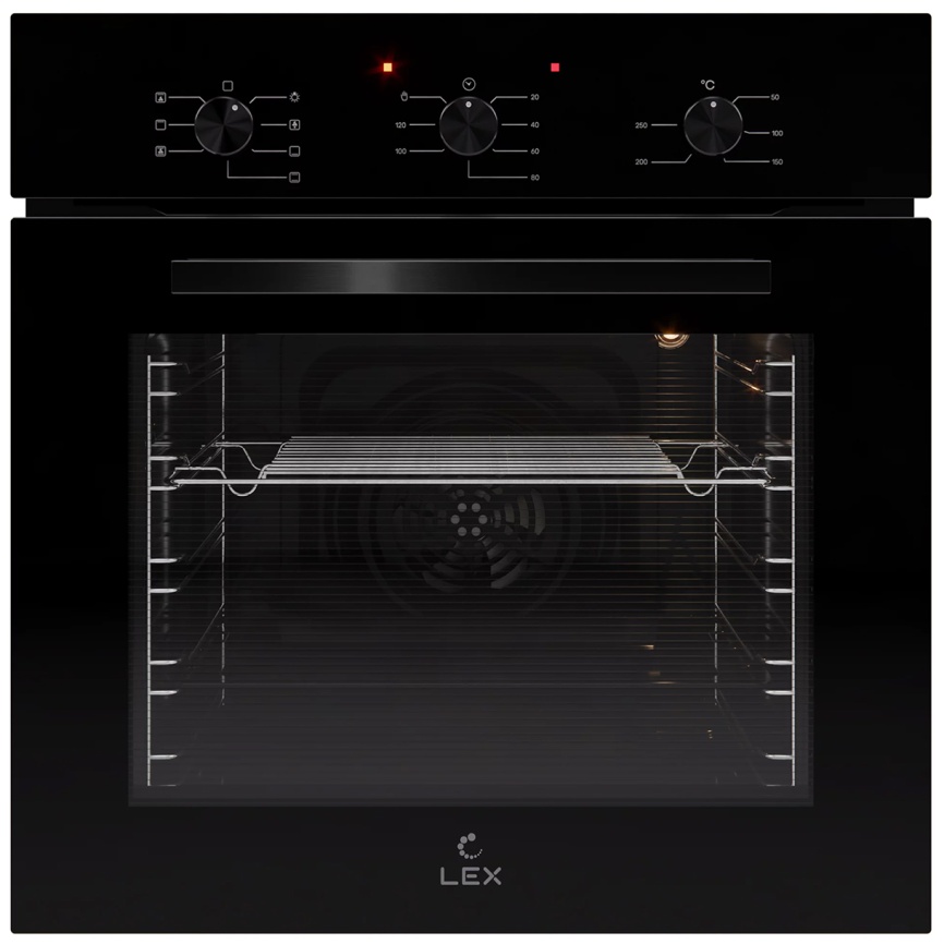 Электрический духовой шкаф LEX EDM 073 BBL 59 см, 60 л, гриль и конвекция, черный фото 1