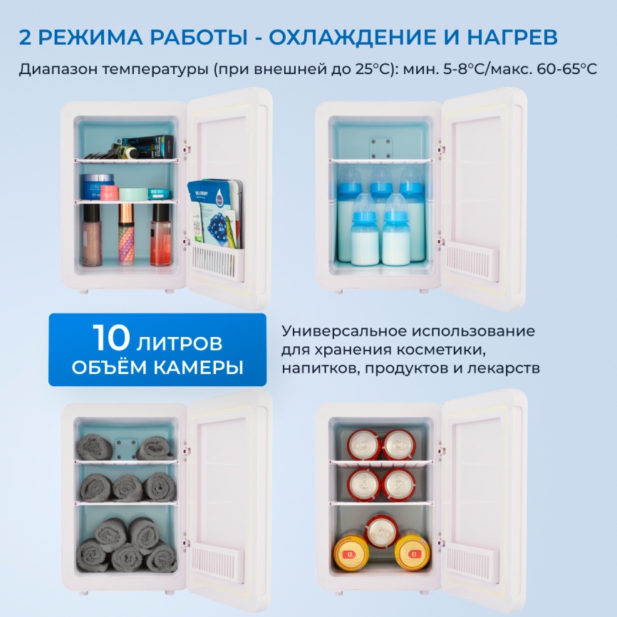 Холодильник для косметики Zugel ZCR101 белый фото 4