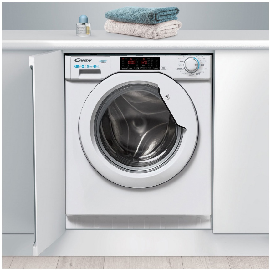 Встраиваемая стиральная машина Candy CBD 485TWM/1-07 8 кг, белый фото 4