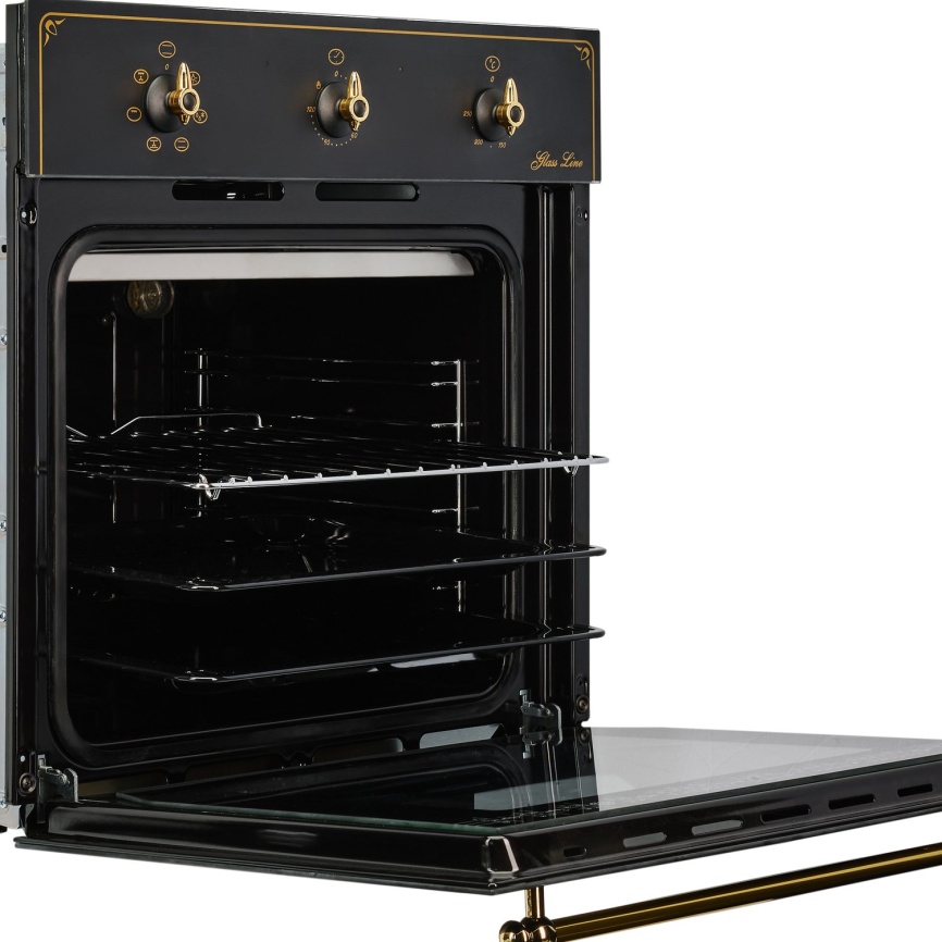 Электрический духовой шкаф De luxe 6006.03 эшв - 061 59 см, 58 л, гриль и конвекция, черный матовый фото 3