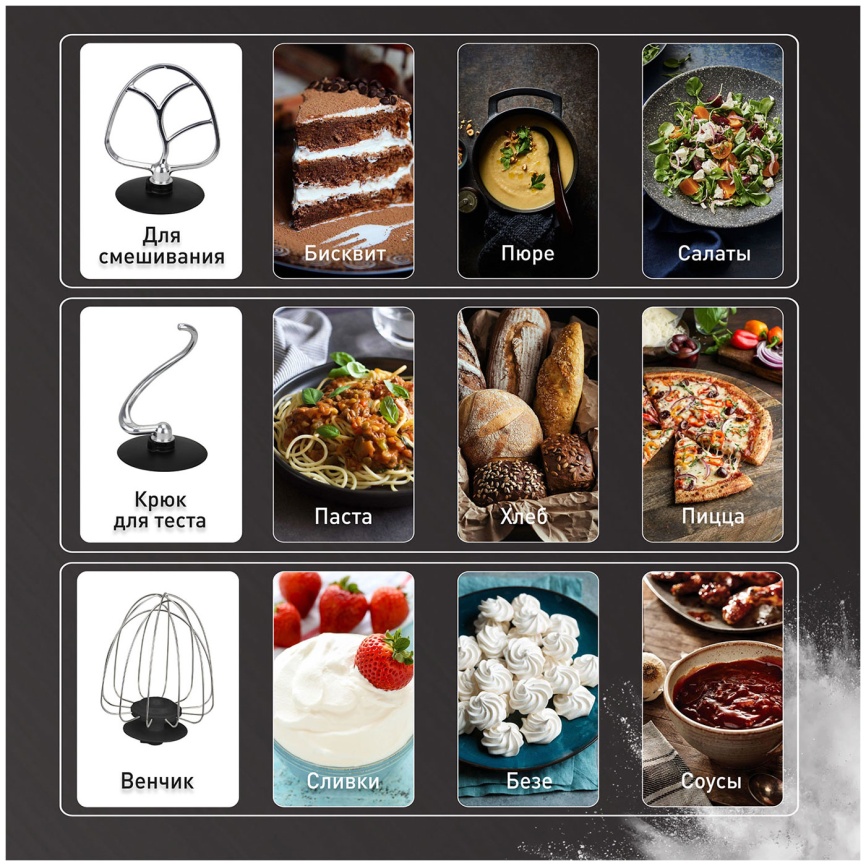 Кухонный комбайн Zigmund & Shtain Кухонный комбайн Zigmund & Shtain ZKM-994 с чашей 7л, графитовый фото 10