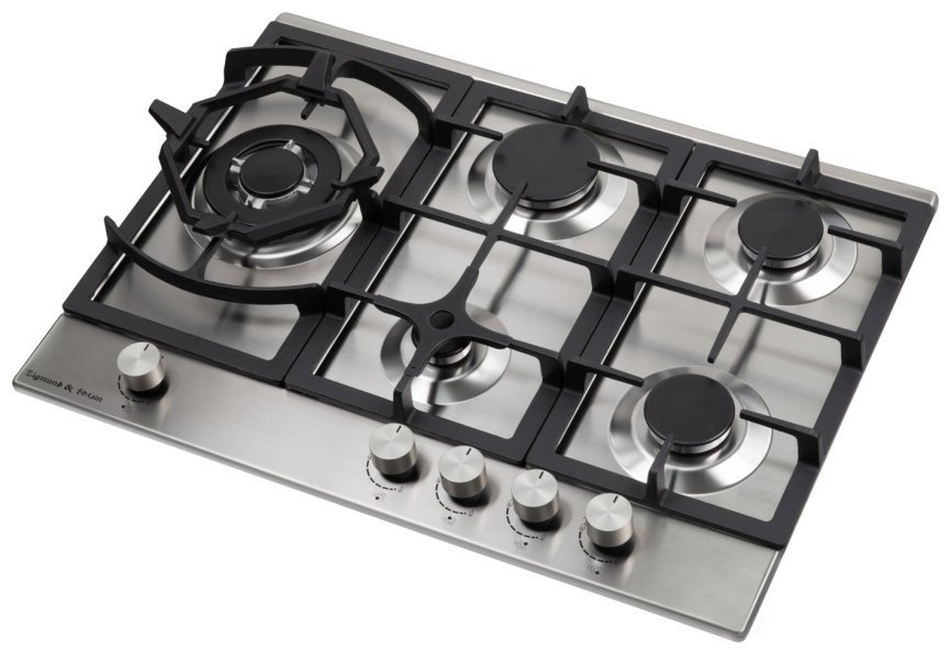 Газовая варочная панель Zigmund & Shtain G 14.7 S 69 см, 5 конфорок электроподжиг, серебристый фото 3