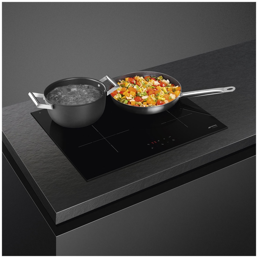 Электрическая варочная панель Smeg SI2641D 60 см, 4 конфорки, черный фото 4