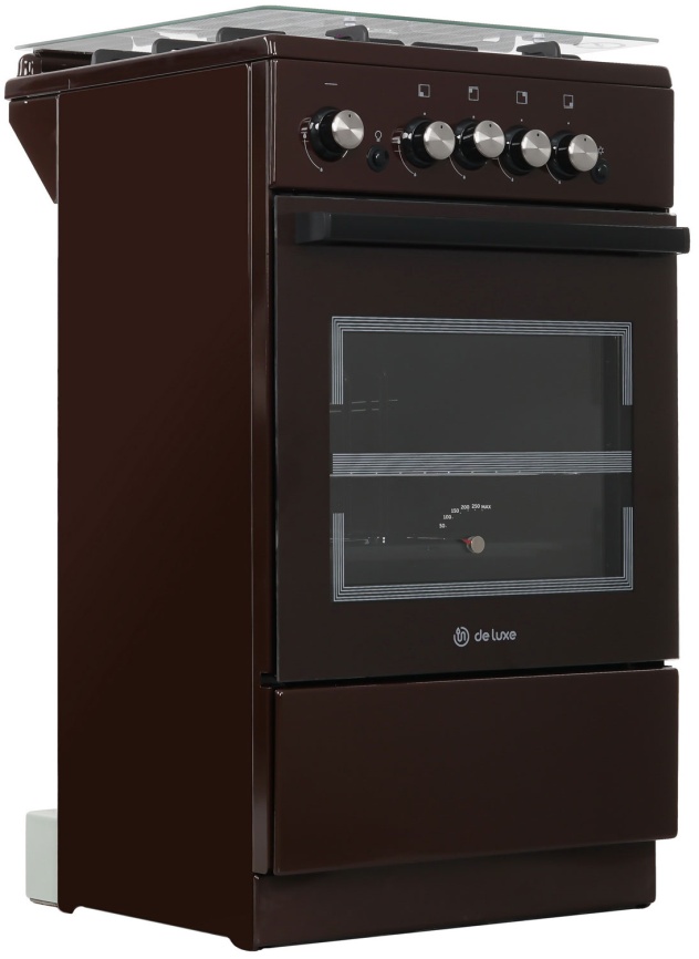 Газовая плита De luxe 5040.32г(кр) ЧР-014 50 см, 43 л, 4 конфорки, коричневый фото 3