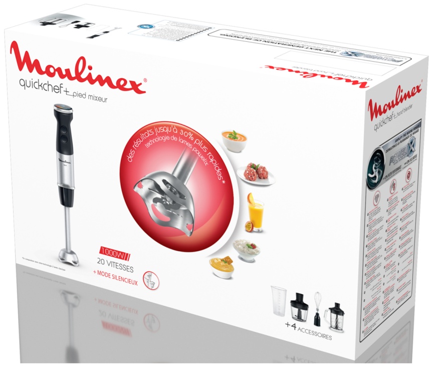 Погружной блендер Moulinex Quickchef+ DD67L810, 20 скоростей,  черный/серый фото 14