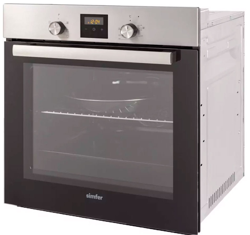 Электрический духовой шкаф Simfer B6EM56016 59 см, 58 л, гриль и конвекция, черное стекло фото 3