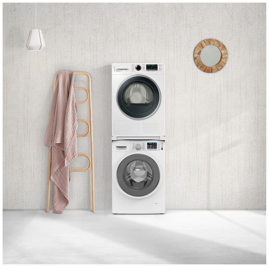 Рама  Meliconi Torre Square L60 с выдвижной полкой для установки сушильной машины на стиральную (656118) фото 2