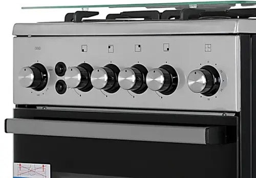 Газовая плита De luxe 5040.40г(кр) ЧР-010 50 см, 46 л, 4 конфорки, серебристый фото 2