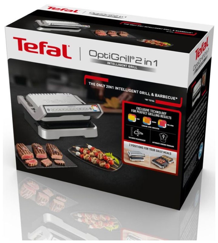 Электрогриль  Tefal Optigrill 2 в 1 GC772D30, мощность 2100 Вт, ТЭН, черный/серый фото 12