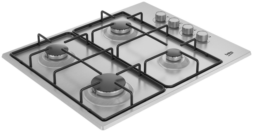 Газовая варочная панель Beko HIGG 641C3 SX 65 см, 4 конфорки электроподжиг газконтроль, серебристый фото 2