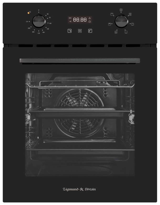 Электрический духовой шкаф Zigmund & Shtain E 145 B 45 см, 50 л, гриль и конвекция, черный фото 1