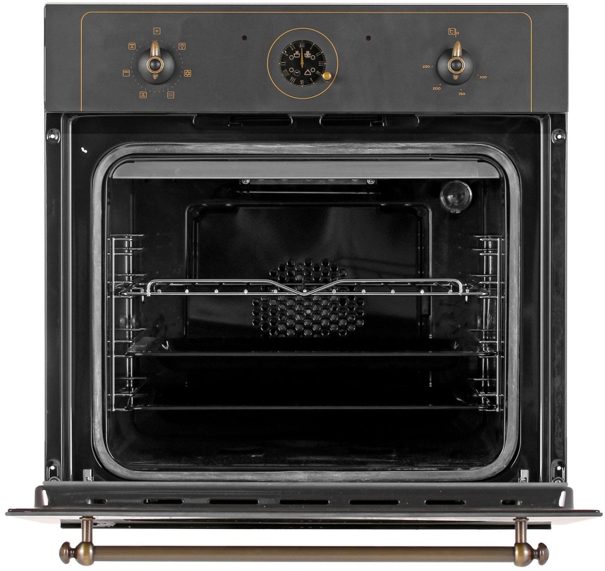 Электрический духовой шкаф De luxe 6006.05эшв-062 59 см, 58 л, гриль и конвекция, черный матовый фото 7