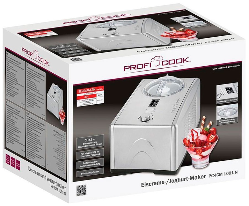 Мороженица-йогуртница Profi Cook PC-ICM 1091 N inox, мощность 150 Вт фото 7