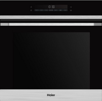 Электрический духовой шкаф Haier HOQ-P16AS5SX 59 см, 72 л, гриль и конвекция, черное стекло фото 1
