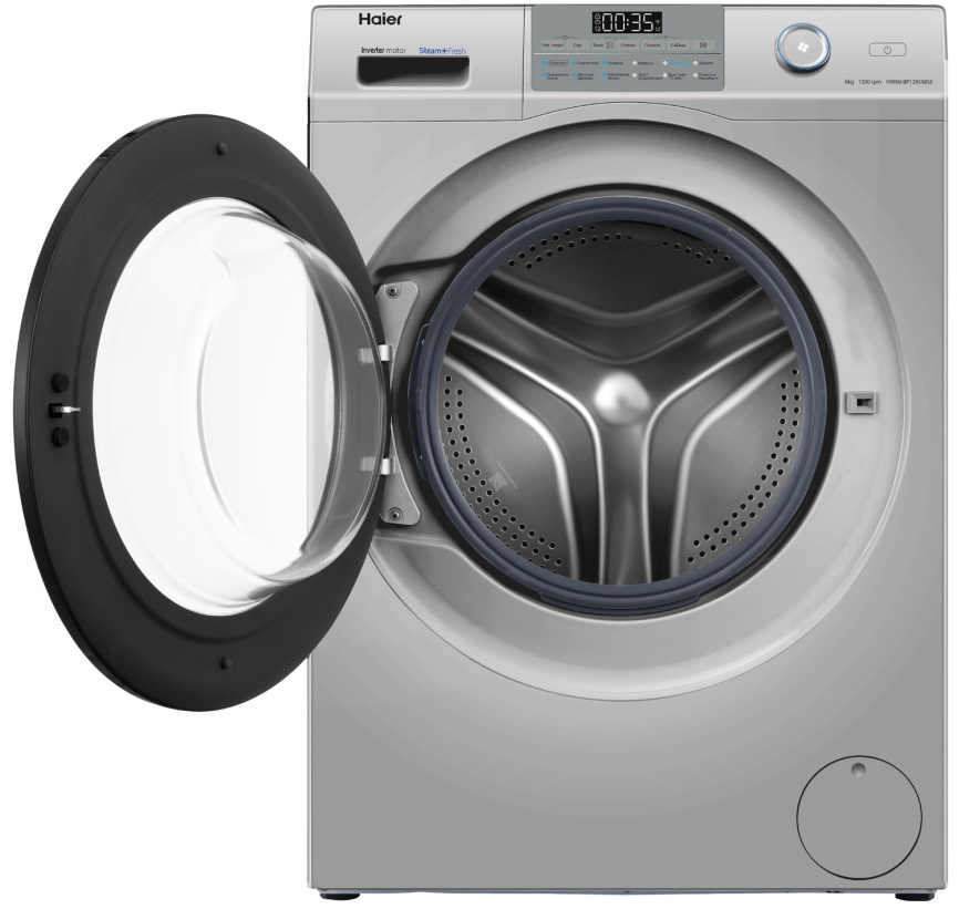 Стиральная машина Haier HW60-BP12959BSE 6 кг, серебристый фото 3