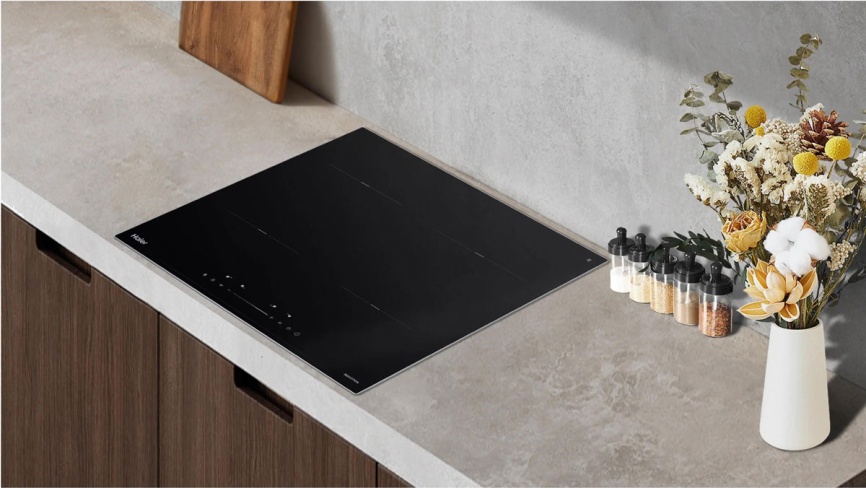Электрическая варочная панель Haier HHY-Y64TVAB 59 см, 4 конфорки стеклокерамика, черный фото 5