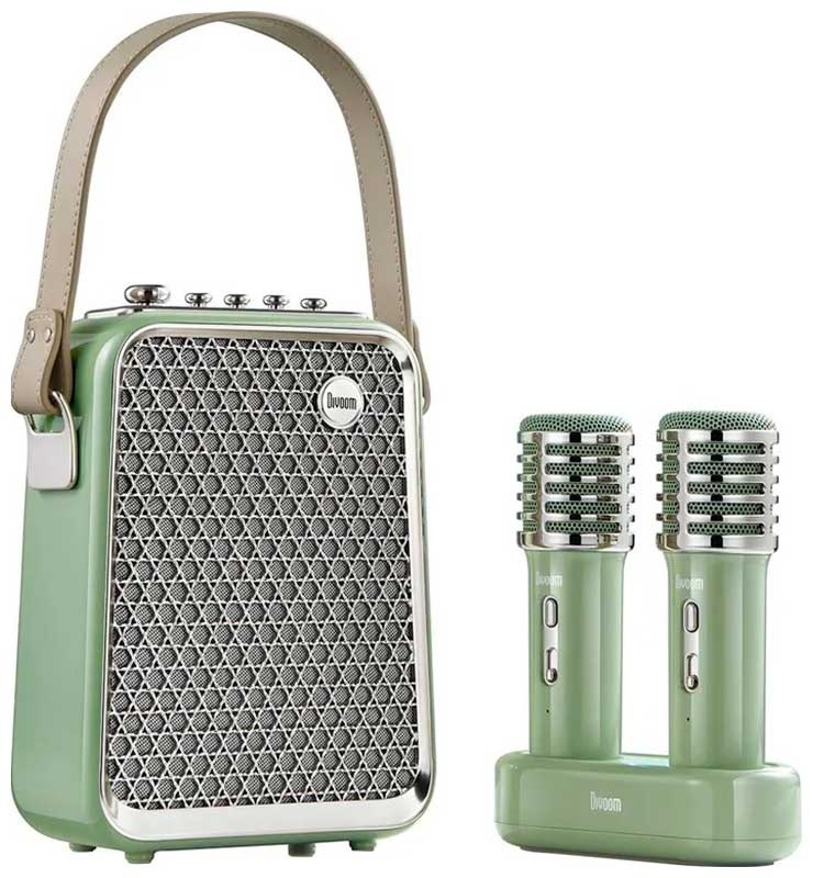 Портативная колонка с двумя микрофонами Divoom SongBird-HQ 2, зеленый фото 2
